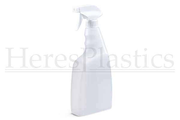 hdpe kunststof fles trigger 750ml 0,75L triggerfles sprayer sprayfles gripfles plastic 28/410 28mm verpakking schoonmaak triggerpomp alcohol chemicaliën